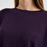 Maglia donna over spacchetti laterali viola F6A06 J21 LIVIANA CONTI 