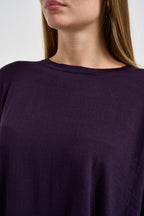 Maglia donna over spacchetti laterali viola F6A06 J21 LIVIANA CONTI 