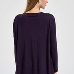 Maglia donna over spacchetti laterali viola F6A06 J21 LIVIANA CONTI 
