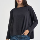 Maglia donna con spacchetti laterali antracite F6A06 Y49 LIVIANA CONTI 