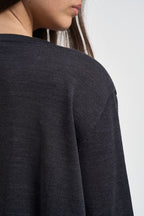 Maglia donna over spacchetti laterali antracite F6A06 Y49 LIVIANA CONTI 