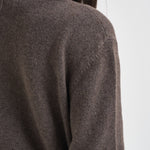 Maglia donna con bordo asimmetrico tortora mèlange F6C58 W57 LIVIANA CONTI 