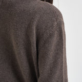 Maglia donna con bordo asimmetrico tortora mèlange F6C58 W57 LIVIANA CONTI 