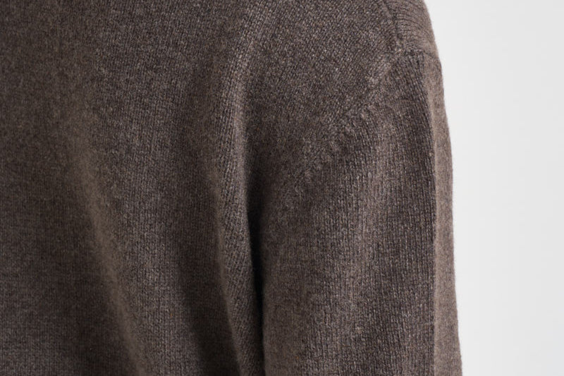 Maglia donna con bordo asimmetrico tortora mèlange F6C58 W57 LIVIANA CONTI 