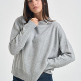 Maglia donna con bordo asimmetrico grigio chiaro F6C58 X47 LIVIANA CONTI 
