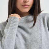 Maglia donna con bordo asimmetrico grigio chiaro F6C58 X47 LIVIANA CONTI 
