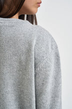 Maglia donna con bordo asimmetrico grigio chiaro F6C58 X47 LIVIANA CONTI 