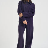 Blusa donna Miranda polo maniche lunghe viola F6I09 J21 LIVIANA CONTI 