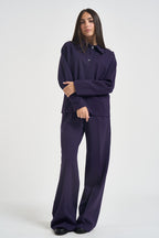 Blusa donna Miranda polo maniche lunghe viola F6I09 J21 LIVIANA CONTI 
