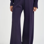 Pantaloni donna palazzo con tasche viola F6I38 J21 LIVIANA CONTI 