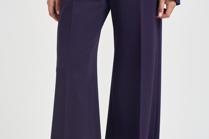 Pantaloni donna palazzo con tasche viola F6I38 J21 LIVIANA CONTI 