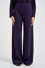 Pantaloni donna palazzo con tasche viola F6I38 J21 LIVIANA CONTI 