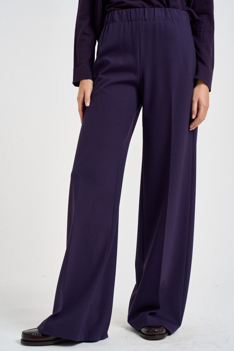 Pantaloni donna palazzo con tasche viola F6I38 J21 LIVIANA CONTI 