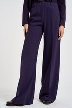 Pantaloni donna palazzo con tasche viola F6I38 J21 LIVIANA CONTI 