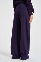 Pantaloni donna palazzo con tasche viola F6I38 J21 LIVIANA CONTI 