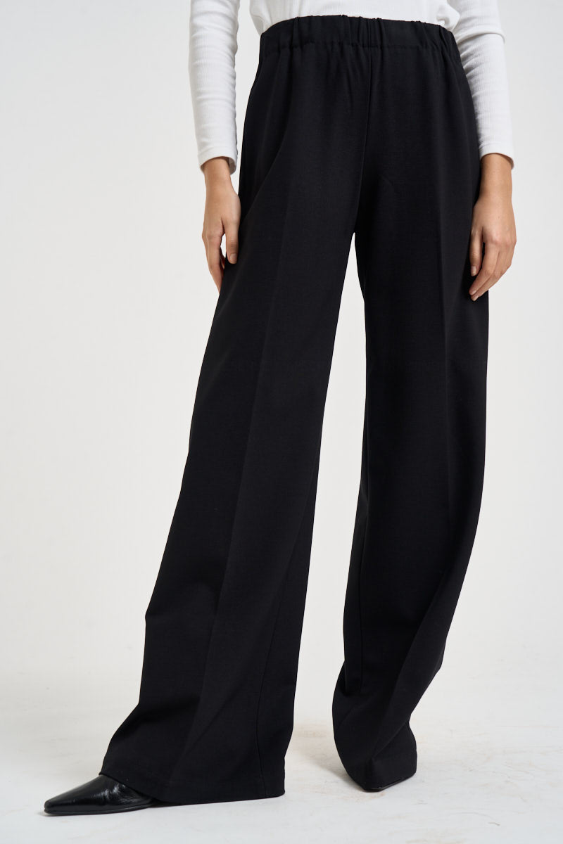 Pantaloni donna palazzo con tasche neri F6I38 Y69 LIVIANA CONTI 