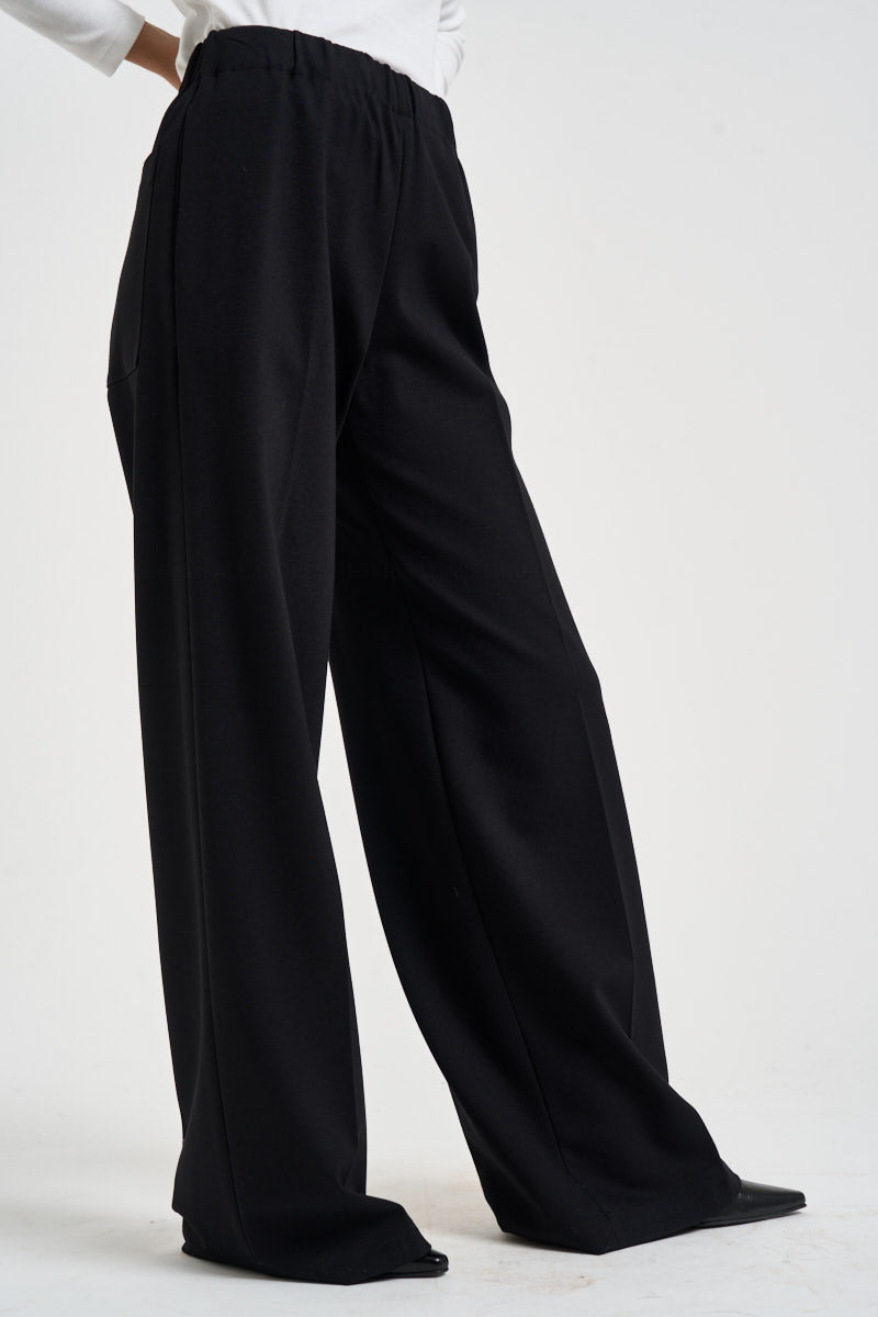 Pantaloni donna palazzo con tasche neri F6I38 Y69 LIVIANA CONTI 