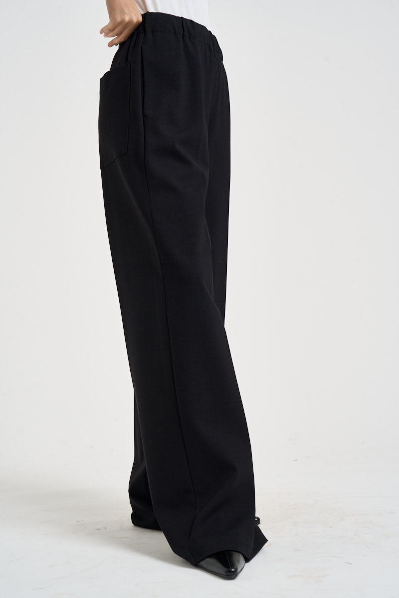 Pantaloni donna palazzo con tasche neri F6I38 Y69 LIVIANA CONTI 