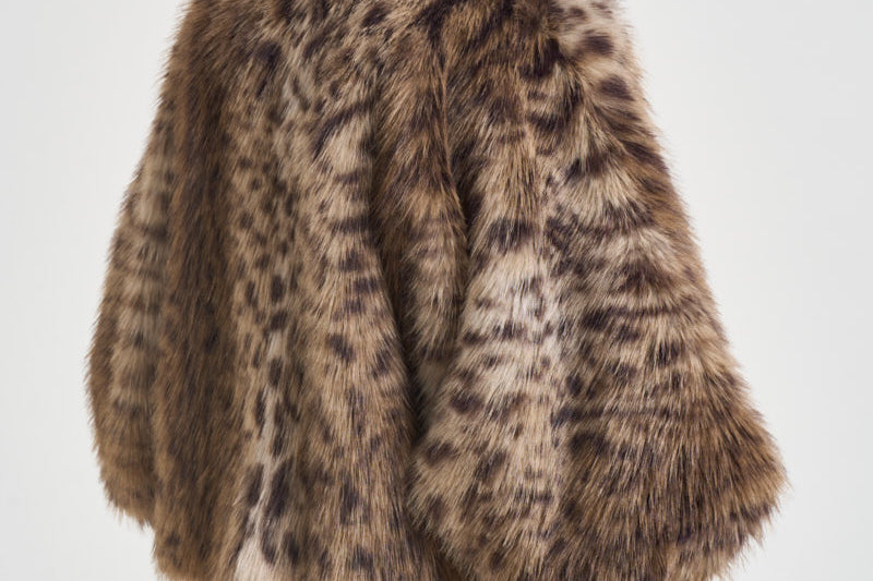Ecopelliccia donna corta animalier F6W70 MAC44 LIVIANA CONTI 