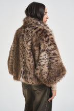 Ecopelliccia donna corta animalier F6W70 MAC44 LIVIANA CONTI 