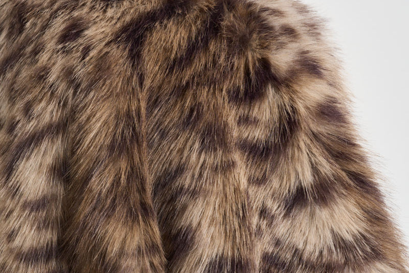 Ecopelliccia donna corta animalier F6W70 MAC44 LIVIANA CONTI 