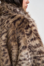 Ecopelliccia donna corta animalier F6W70 MAC44 LIVIANA CONTI 