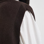 Gilet donna Abilene con ricamo a mano marrone L6WC12 W18 LIVIANA CONTI 