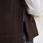 Gilet donna Abilene con ricamo a mano marrone L6WC12 W18 LIVIANA CONTI 