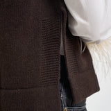 Gilet donna Abilene con ricamo a mano marrone L6WC12 W18 LIVIANA CONTI 
