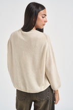 Cardigan donna ricamo con fiore panna L6WC72 W55 LIVIANA CONTI 