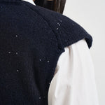Gilet donna con micropaillettes blu notte L6WC91 N08Z1 LIVIANA CONTI 