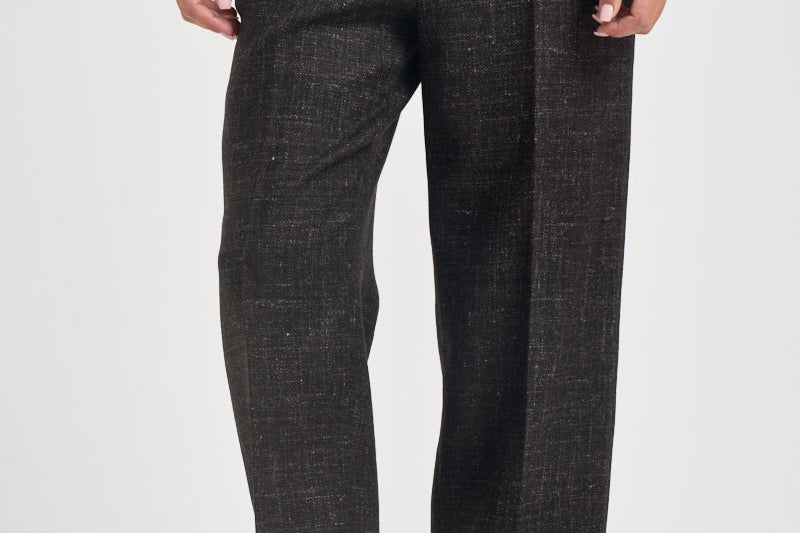 Pantaloni donna cropped gamba dritta moro L6WL21 MAL1 LIVIANA CONTI 