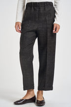 Pantaloni donna cropped gamba dritta moro L6WL21 MAL1 LIVIANA CONTI 