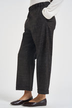 Pantaloni donna cropped gamba dritta moro L6WL21 MAL1 LIVIANA CONTI 