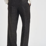 Pantaloni donna cropped gamba dritta moro L6WL21 MAL1 LIVIANA CONTI 