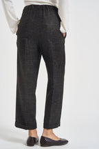 Pantaloni donna cropped gamba dritta moro L6WL21 MAL1 LIVIANA CONTI 