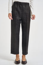 Pantaloni donna cropped gamba dritta moro L6WL21 MAL1 LIVIANA CONTI 
