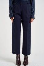 Pantaloni donna Punto milano cropped blu navy L6WWI49 N08 LIVIANA CONTI 