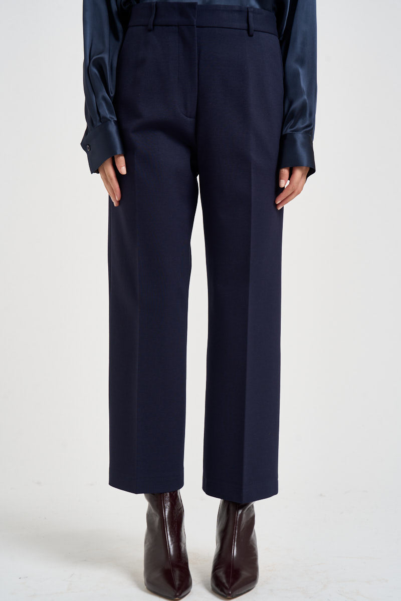 Pantaloni donna Punto milano cropped blu navy L6WWI49 N08 LIVIANA CONTI 