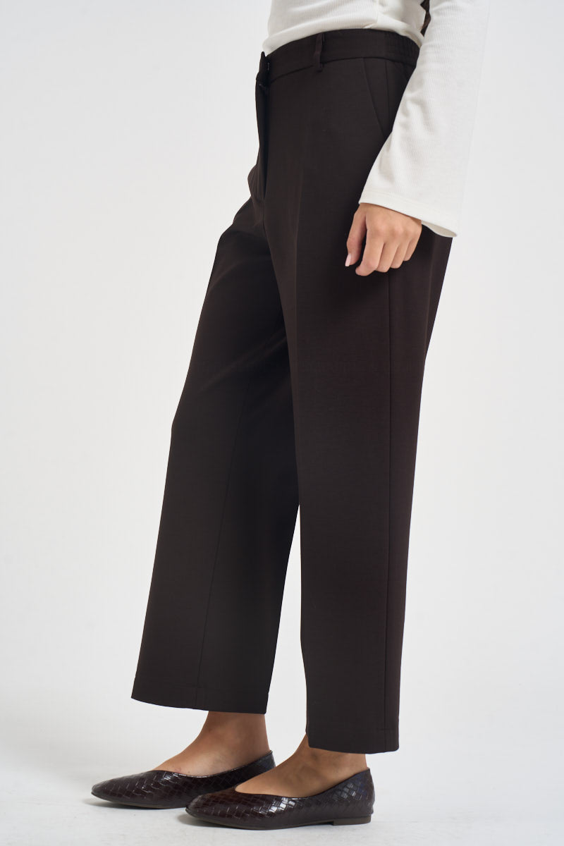 Pantaloni donna Punto milano cropped marroni L6WWI49 U85 LIVIANA CONTI 