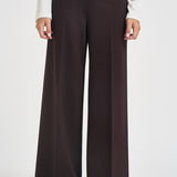 Pantaloni donna gamba larga con zip laterale marrone L6WWI53 U85 LIVIANA CONTI 