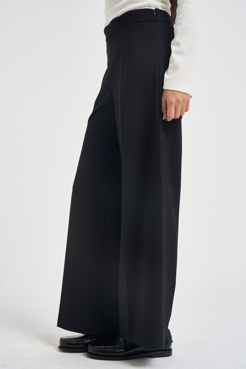 Pantaloni donna gamba larga con zip laterale nero L6WWI53 Y69 LIVIANA CONTI 