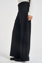 Pantaloni donna gamba larga con zip laterale nero L6WWI53 Y69 LIVIANA CONTI 