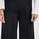 Pantaloni donna gamba larga con zip laterale nero L6WWI53 Y69 LIVIANA CONTI 