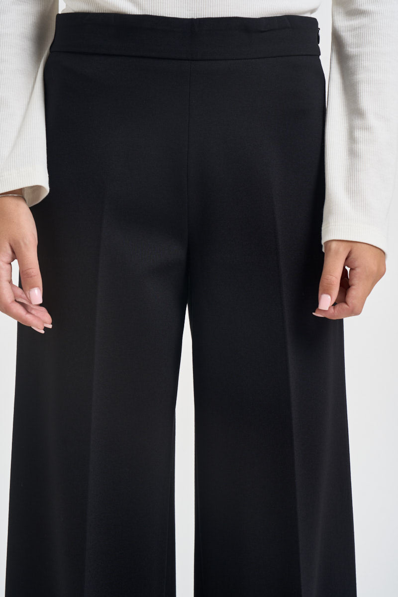 Pantaloni donna gamba larga con zip laterale nero L6WWI53 Y69 LIVIANA CONTI 