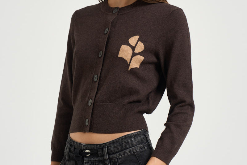 Cardigan donna Newton marrone scuro CA0040FA A1X05E50CL MARANT ETOILE 