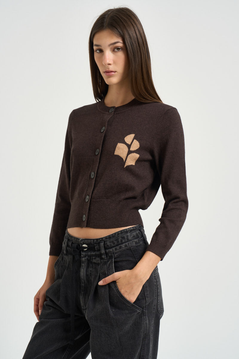 Cardigan donna Newton marrone scuro CA0040FA A1X05E50CL MARANT ETOILE 