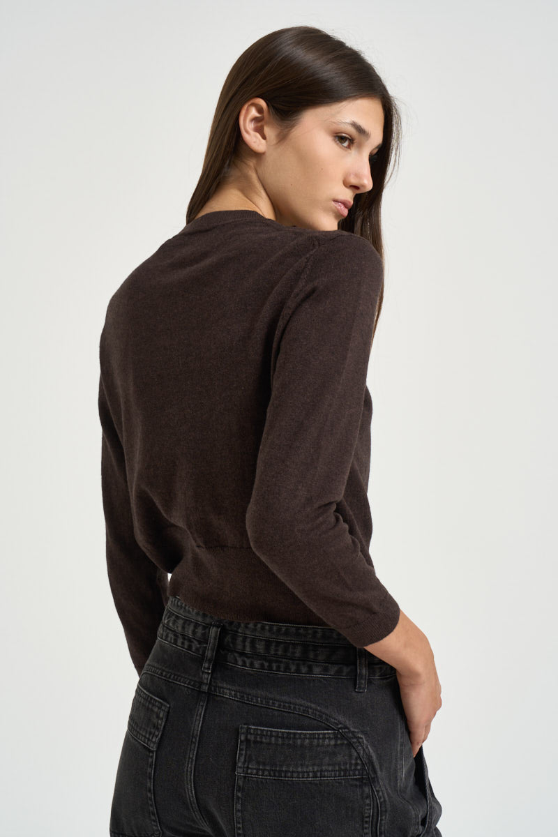 Cardigan donna Newton marrone scuro CA0040FA A1X05E50CL MARANT ETOILE 