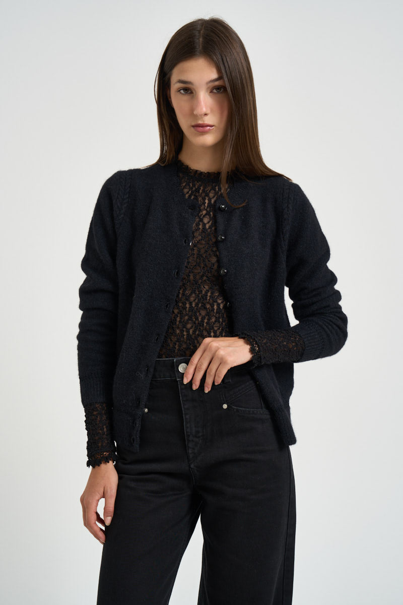 Cardigan donna Naia con bottoni nero CA0185FA A1L68E01BK MARANT ETOILE 