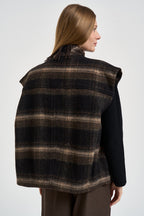 Gilet donna Ginesa con frange a quadri multicolor marrone GI0099FA D3D01EBKKI MARANT ETOILE 